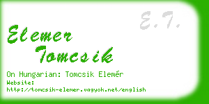 elemer tomcsik business card
